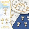4Pcs 2 Colors Brass Micro Pave Cubic Zirconia Pendants KK-YW0004-42-3