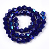 Opaque Solid Color Electroplate Glass Beads Strands EGLA-A039-P6mm-L10-3