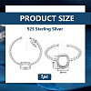 1Pc 925 Sterling Silver Adjustable Ring Components STER-BC0003-97B-P-2