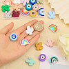 24Pcs 24 Styles Silicone Focal Beads SIL-CA0002-84-3