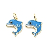 Brass Enamel Pendants KK-L237-027G-03-1