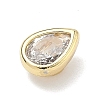 Teardrop Brass Micro Pave Cubic Zirconia Cabochons KK-P345-13G-B-3