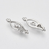 Brass Micro Pave Cubic Zirconia Links connectors KK-T050-43P-NF-2