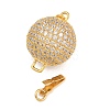 Brass Micro Pave Clear Cubic Zirconia Box Clasps CU-CBA8324-01G-2