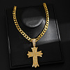 Hip-hop Style Zinc Alloy Crystal Rhinestone Pendant Cuban Link Chain Necklaces FS-WG425B8-15-1