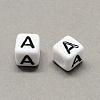 Large Hole Acrylic Letter European Beads X-SACR-Q103-6mm-01A-2