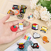 CHGCRAFT 16pcs 16 styles Back-to-school Theme Silicone Focal Beads SIL-CA0003-36-3