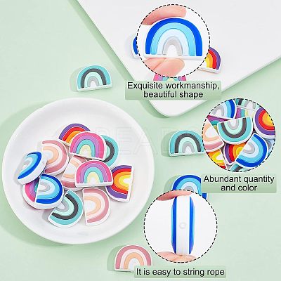 20Pcs 5 Colors Silicone Beads SIL-CA0001-09-1