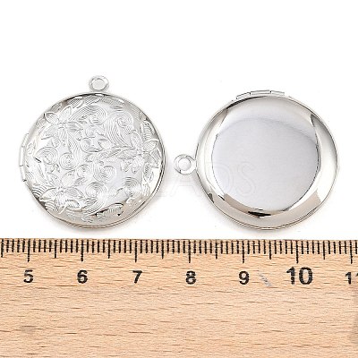 Rack Plating Brass Locket Pendants KK-K277-06P-1