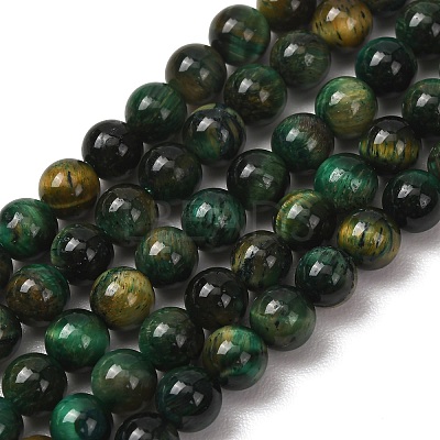 Grade AB Natural Tiger Eye Beads Strands X-G-B133-A02-6MM-02-1