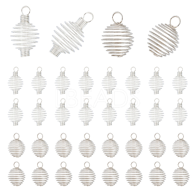 30Pcs 2 Styles Steel & 304 Stainless Steel Wire Pendants STAS-DC0012-65-1