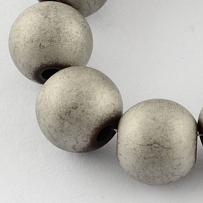 Non-magnetic Synthetic Hematite Beads Strands G-Q933-8mm-06-1