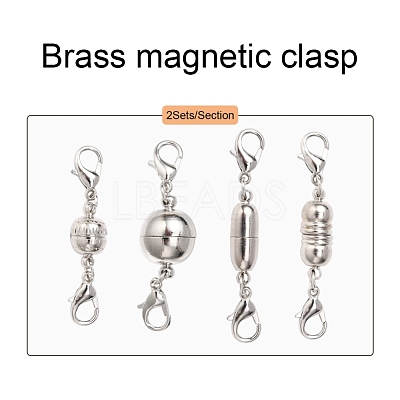 8Set 4 Style Brass Magnetic Clasps Converter KK-YW0001-37-1