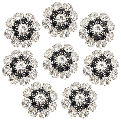 16Pcs 1-Hole Alloy Rhinestone Shank Buttons BUTT-GF0003-60-1