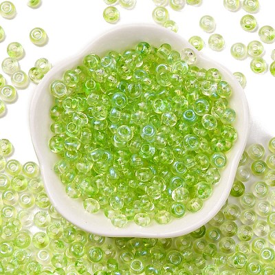 3/0 Baking Paint Transparent Colours Glass Round Beads SEED-L011-13A-14-1