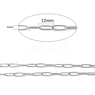 Non-Tarnish Handmade 304 Stainless Steel Paperclip Chains STAS-F230-15P-1