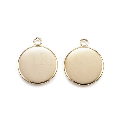 Ion Plating(IP) 304 Stainless Steel Pendant Cabochon Settings X-STAS-G127-13-12mm-G-1