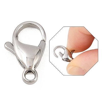 Non-Tarnish 316 Surgical Stainless Steel Lobster Claw Clasps X-STAS-316-FL15A-1