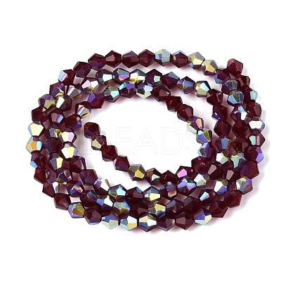 AB Color Plated Transparent Glass Beads Strands GLAA-G127-01J-1