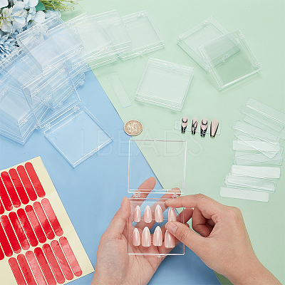 15Pcs Transparent Plastics Hand-wearing Armor Storage Case MRMJ-PH0001-78-1