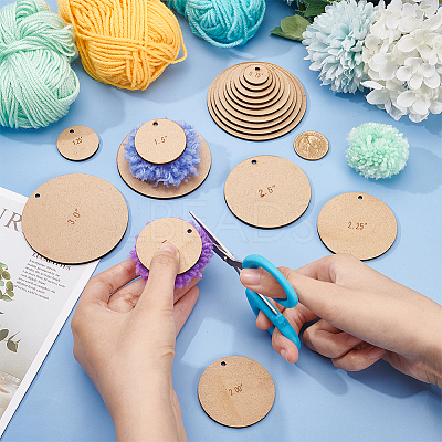 2 Sets MDF Wood Pompom Ball Trimming Cutting Guide DIY-BC0006-79-1