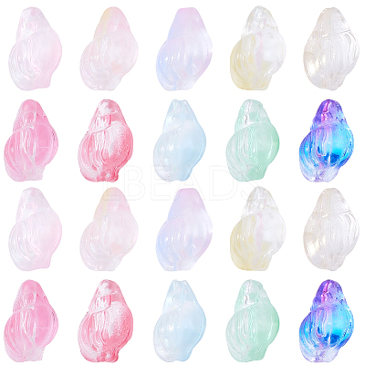 80Pcs 10 Colors Transparent Spray Paint Glass Beads GLAA-SC0003-33-1