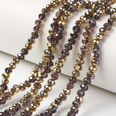 Electroplate Transparent Glass Beads Strands EGLA-A034-T2mm-O11-1