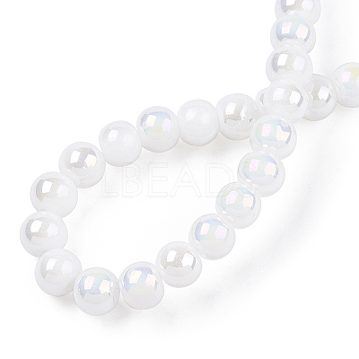 Electroplate Opaque Glass Beads Strands X-GLAA-T032-P4mm-AB02-1