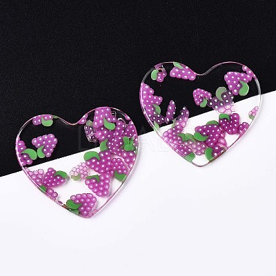 Autumn Theme Transparent Clear Cellulose Acetate(Resin) Pendants KY-T040-56C-1