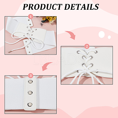 1Pc Imitation Leather Stretch Knot Waist Belts for Women AJEW-CL0002-91A-1