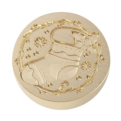 Christmas Series Wax Seal Brass Stamp Head LS-AJEW-M037-01G-11-1