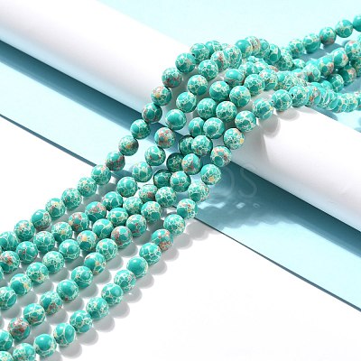 Synthetic Imperial Jasper Beads Strands G-E568-01B-02-1