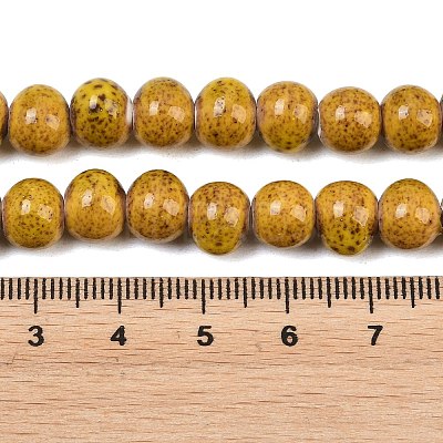 Handmade Fancy Antique Glazed Porcelain Ceramic Round Beads Strands PORC-L019-8mm-02-1