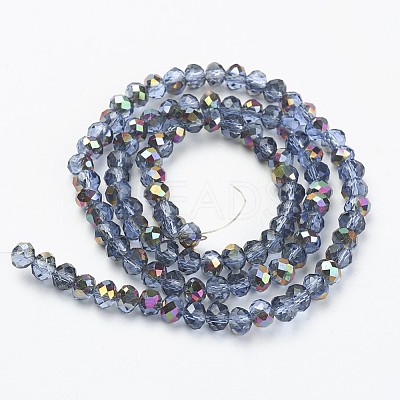 Electroplate Transparent Glass Beads Strands EGLA-A034-T8mm-R02-1