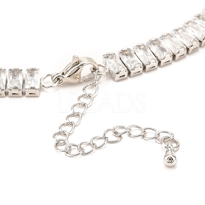 Brass Micro Pave Cubic Zirconia Link Chain Necklaces BJEW-F416-06P-1