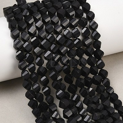 Natural Shungite Beads Strands G-P611-C35-01-1