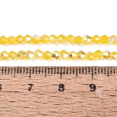 AB Color Plated Transparent Glass Beads Strands GLAA-G127-01M-1