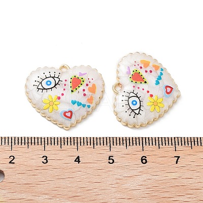 Rack Plating Alloy Enamel Pendants FIND-C050-13G-1