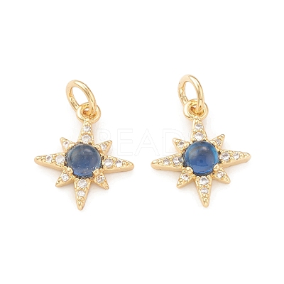 Eco-Friendly Brass Micro Pave Cubic Zirconia Charms KK-I698-28G-1