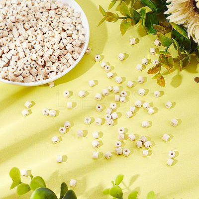 3000Pcs Undyed Natural Wood Tube Beads WOOD-GA0001-32-1