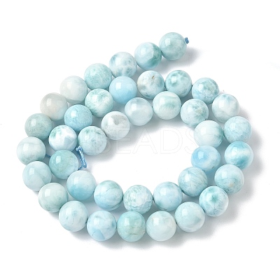 Natural Larimar Beads Strands G-B141-01-10mm-1