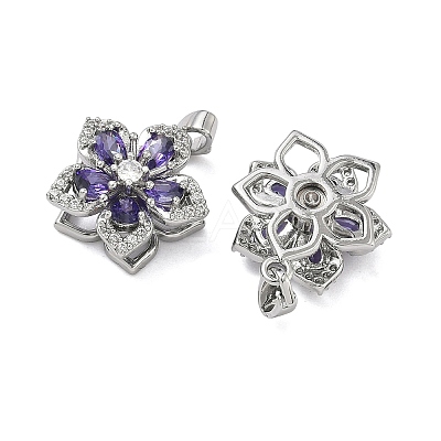 Brass Micro Pave Cubic Zirconia Rotatable Pendants KK-A287-11A-P-1