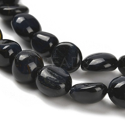 Dyed Natural Blue Tiger Eye Beads Strands G-P497-01E-74-1