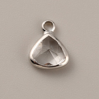 Faceted Glass Pendants GLAA-WH0030-13P-04-1