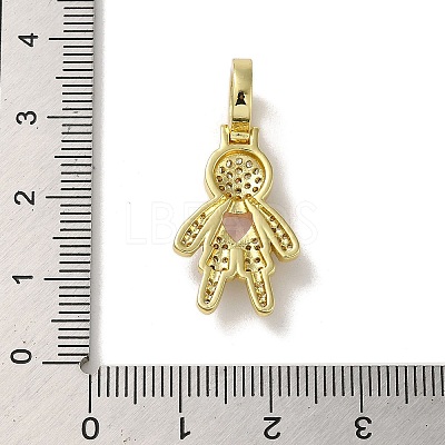 Rack Plating Brass Micro Pave Clear Cubic Zirconia Pendants KK-R158-02C-G-1