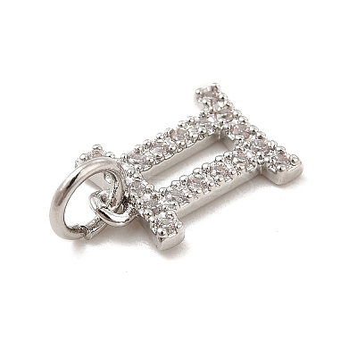 Brass Micro Pave Cubic Zirconia Charms KK-E077-02P-11-1