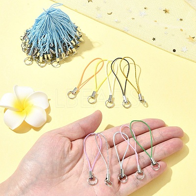 100Pcs Polyester Cord Mobile Straps MOBA-FS0001-02F-1