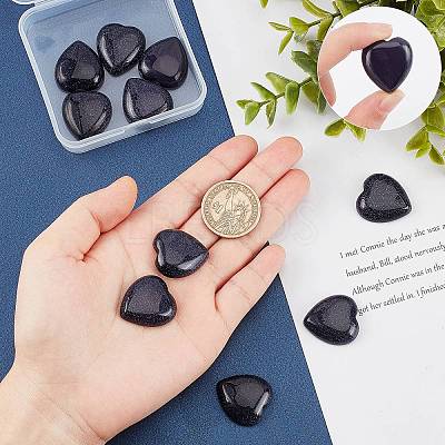 10Pcs Synthetic Blue Goldstone Cabochons G-SC0001-51A-1