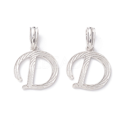 Rack Plating Eco-Friendly Brass Letter Pendants KK-K265-02P-D-1