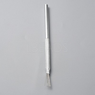 Iron 7-Pin Feather Wire Brush Texture Tool TOOL-WH0134-73S-1